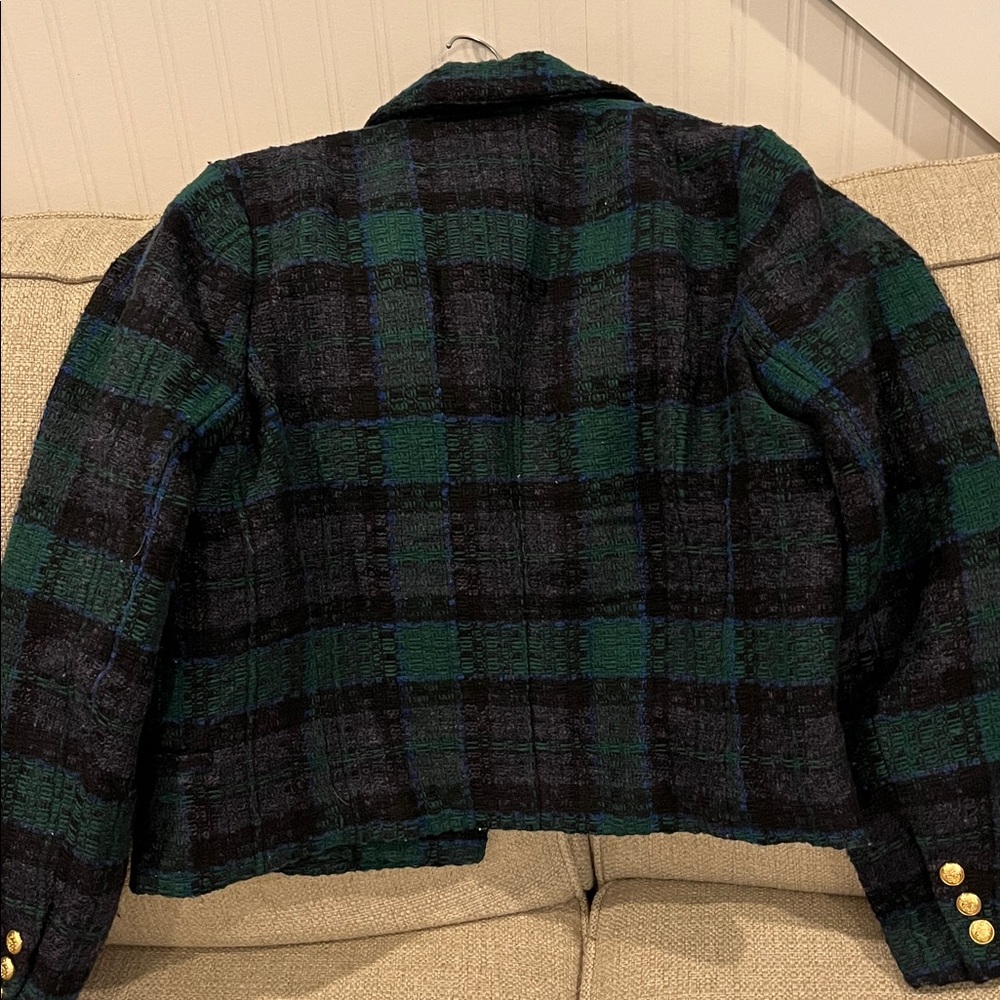Truth Black and Green Plaid Jacket with Gold Buttons - Picture 5 of 5